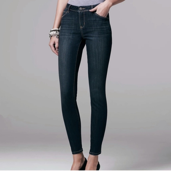 Simply Vera Wang Mid Rise Skinny Jeans - Size 4 Womens - Picture 1 of 6